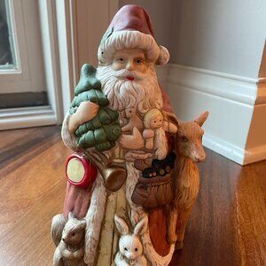 Vintage Porcelain Santa Musical Figurine
